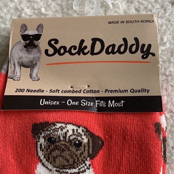 NWT Sock Daddy Pug Fawn Dog Socks Unisex Cotton/Poly One size fits most‎ - Picture 2 of 4